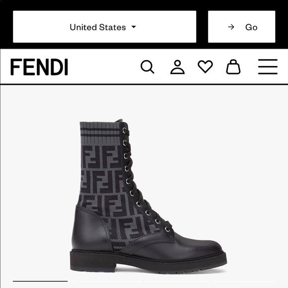 Fendi Rockoko Black Combat Boot - Picture 3 of 3
